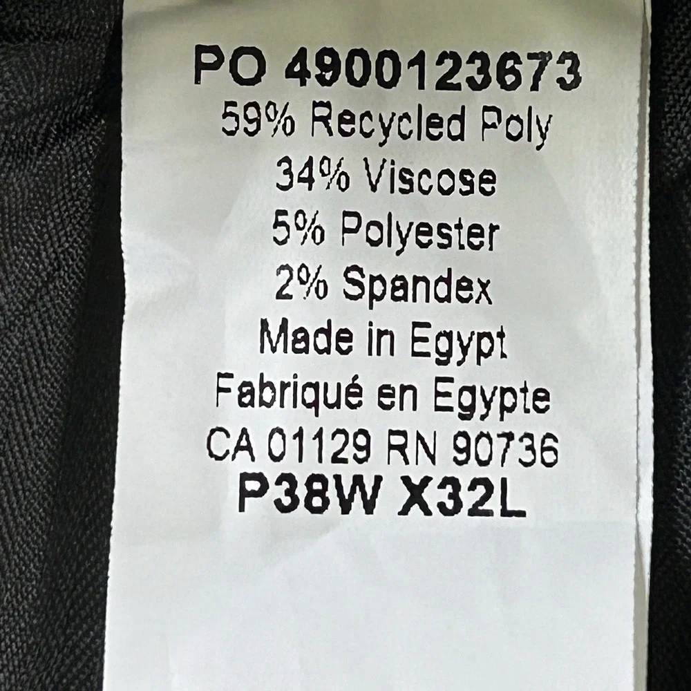 Lauren Ralph Lauren Mens Gray Flat Front Dress Pants 38x32 Charcoal Poly Blend